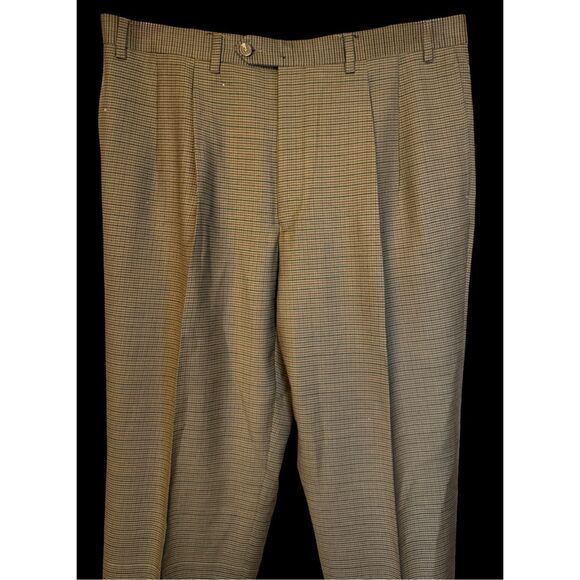 Lauren Ralph Lauren Men’s Pleated Cuffed Dress Pants Sz. 36X30 Small Plaid - Picture 3 of 9